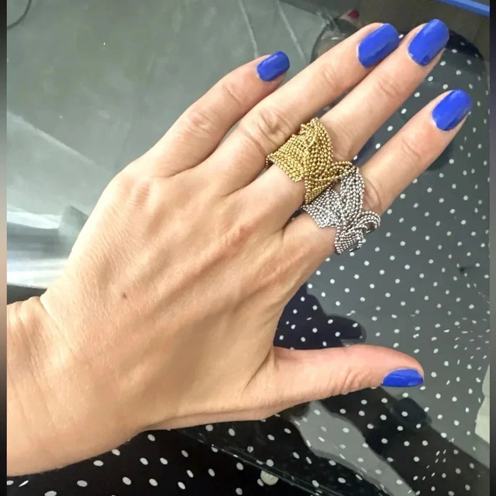 Anthropologie Tassel Stainless Steel Waterproof Resizable Ring - Picture 17 of 17